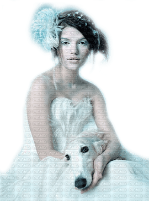 woman and dog - kostenlos png