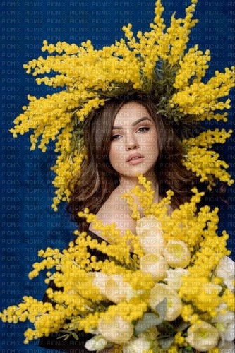 Donna con mimose - ilmainen png