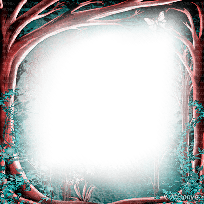 soave frame gothic fantasy tree forest brown pink - Free PNG