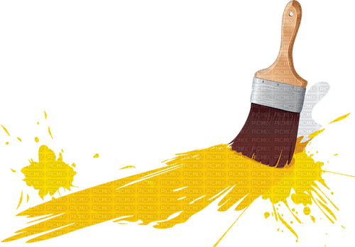 Brush and Paint Yellow - besplatni png