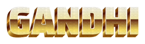 gandhi gold text - PNG gratuit