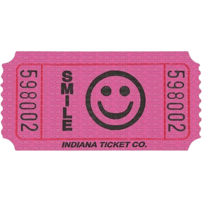 pink smile ticket - PNG gratuit