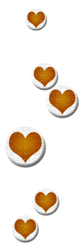 Hearts.White.Brown - PNG gratuit