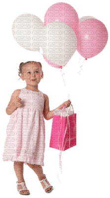 Kaz_Creations Child Girl Balloons 🎈 - Free PNG