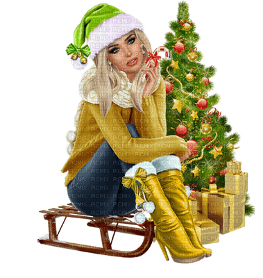 Kaz_Creations Woman Femme Colours Colour-Girls Christmas - png gratis