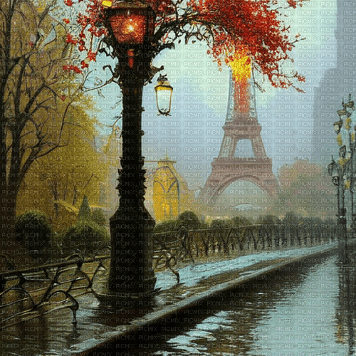 kikkapink autumn paris background - png gratis