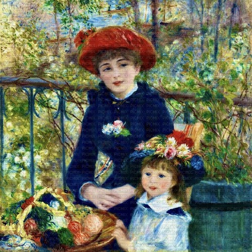 Renoir, Two Sisters (On the Terrace) - png gratuito