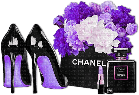 soave deco fashion coco chanel perfume  purple - безплатен png