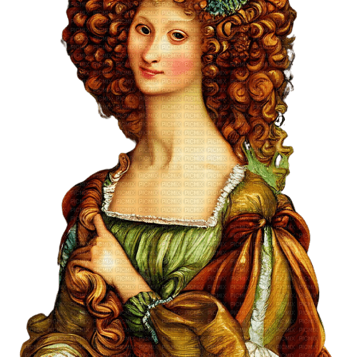 kikkapink woman vintage baroque green brown - zadarmo png