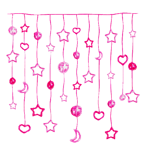 Stars.Moons.Hearts.Balls.Pink - Darmowy animowany GIF