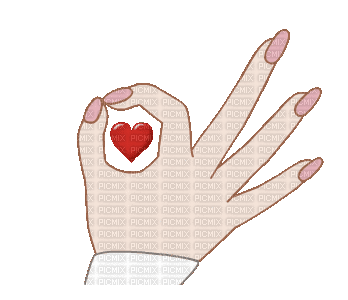 hand heart gif - Free animated GIF
