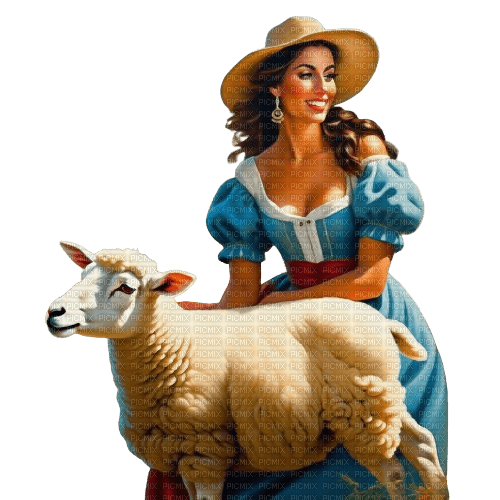 loly33 femme mouton - png ฟรี