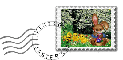 Easter postage stamp - gratis png