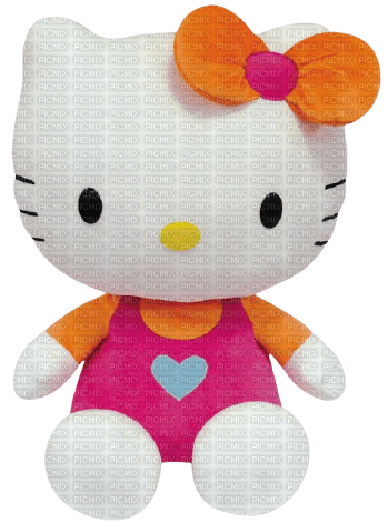 Hello kitty peluche cuddly toy doudou orange rose - δωρεάν png