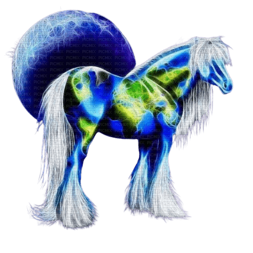 cheval néon - png gratis