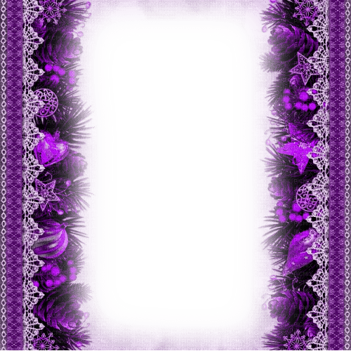 Christmas.Frame.Purple.White - KittyKatLuv65 - Free PNG