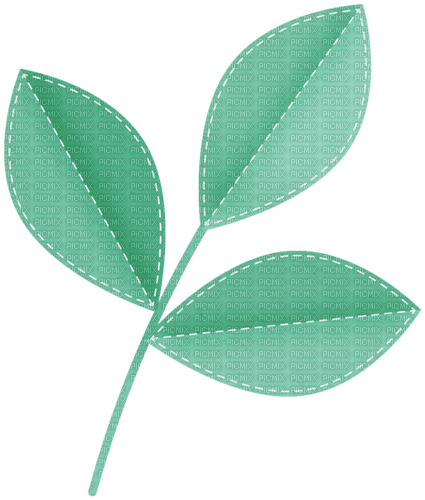 Leaf stitched green - бесплатно png