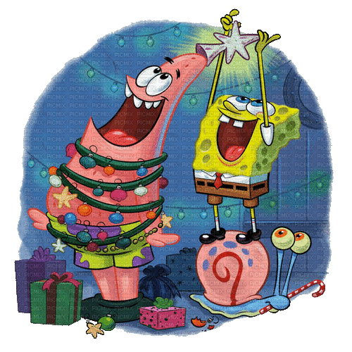 Spongebob Christmas - Бесплатный анимированный гифка