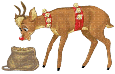 rudolph gif reindeer renne  noel - Бесплатный анимированный гифка