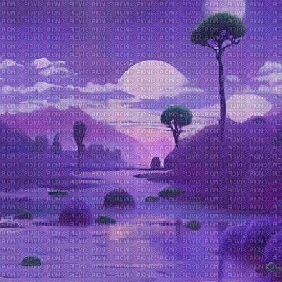Purple Fantasy Landscape - bezmaksas png