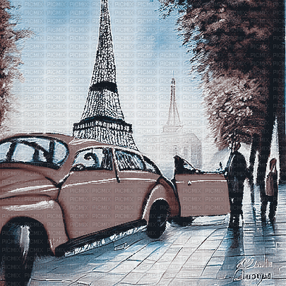 kikkapink paris car animated background - GIF animado gratis