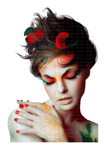femme , portrait , rouge - бесплатно png