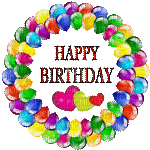 Happy Birthday Balloons - Ingyenes animált GIF