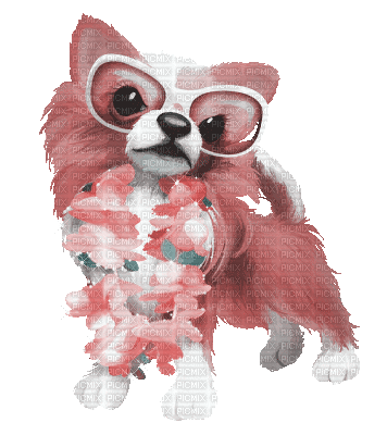 soave animals dog summer flowers animated deco - 無料のアニメーション GIF
