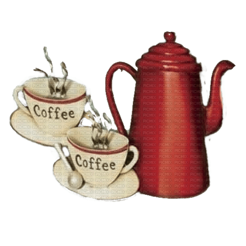 Kaffee, Kanne, Tassen - kostenlos png