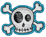 blue glitter skull - Gratis animerad GIF