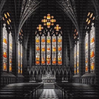 Gothic Cathedral with Candy Corn Windows - zdarma png