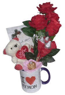 I Love My Mom Red Roses Gift - besplatni png