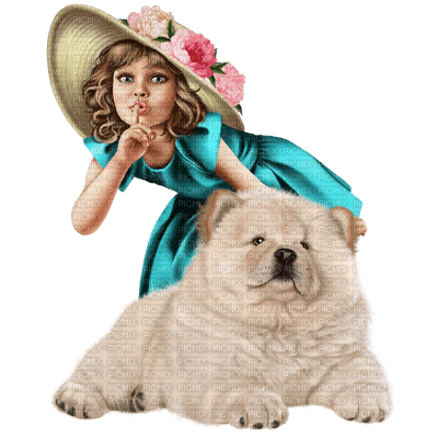 girl and dog---- flicka och hund - PNG gratuit