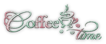 soave text coffee time pink green - Free PNG