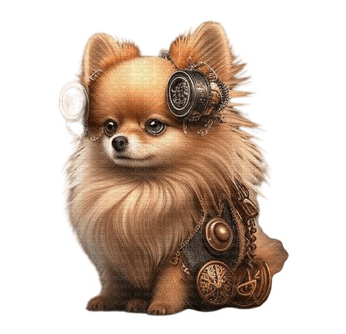 Steampunk dog - png gratuito