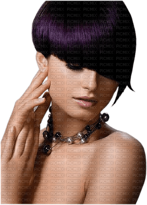 femme au cheveux violet.Cheyenne63 - nemokama png