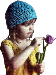 little girl with flower, tulip sunshine3 - besplatni png