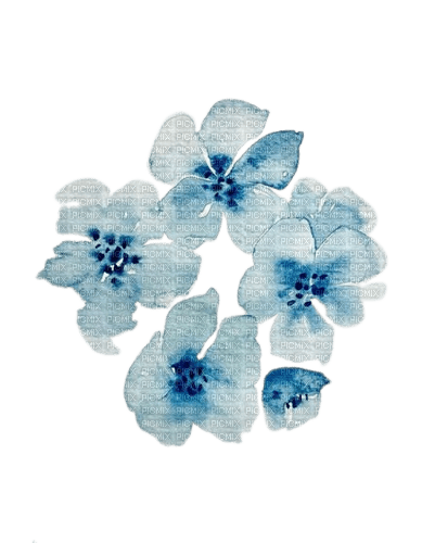 blue watercolor flowers - png gratuito