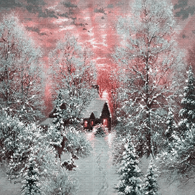 kikkapink background winter painting pastel - GIF animate gratis