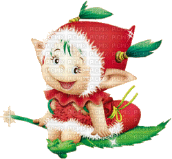 Petite elfe de Noël - Безплатен анимиран GIF