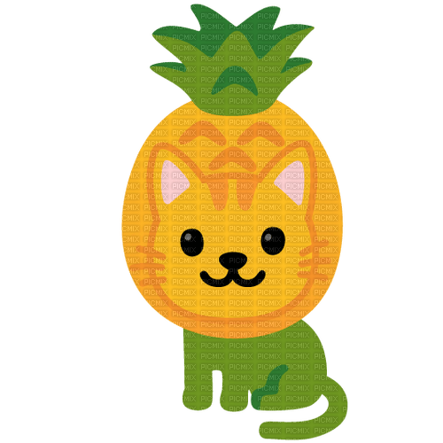 pineapple cat emoji emojikitchen - png ฟรี
