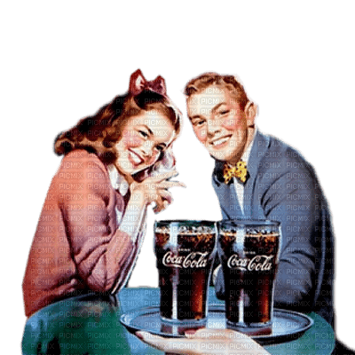 pareja vintage coca cola dubravka4 - png ฟรี