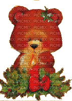 Ladybird - Bear and candle Christmas - GIF animasi gratis
