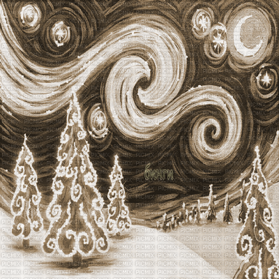 Y.A.M._Winter New year background Sepia - Безплатен анимиран GIF