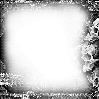 soave frame gothic skull black white - PNG gratuit