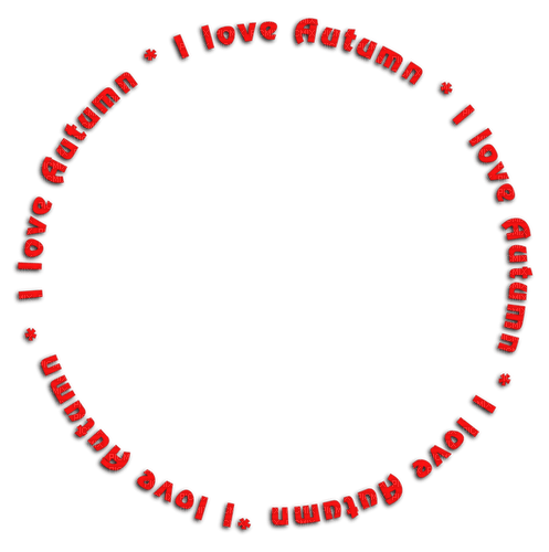 I Love Autumn.Text.Red - zadarmo png