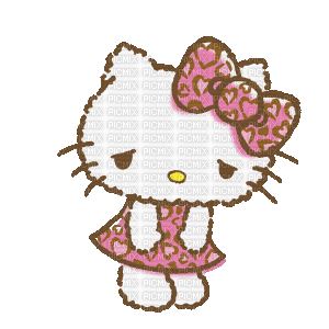 Hello kitty mignon cute kawaii fatigué gif - GIF animé gratuit