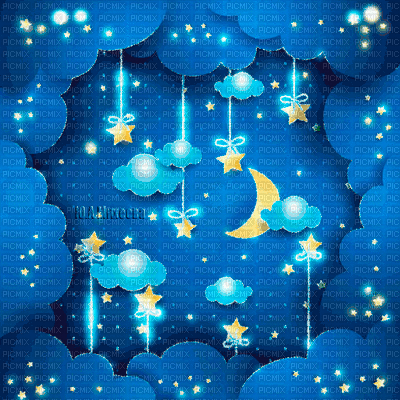 Y.A.M._Night, moon, stars background - Bezmaksas animēts GIF