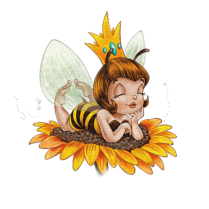 Bee Queen Sunflower - Bogusia - PNG gratuit