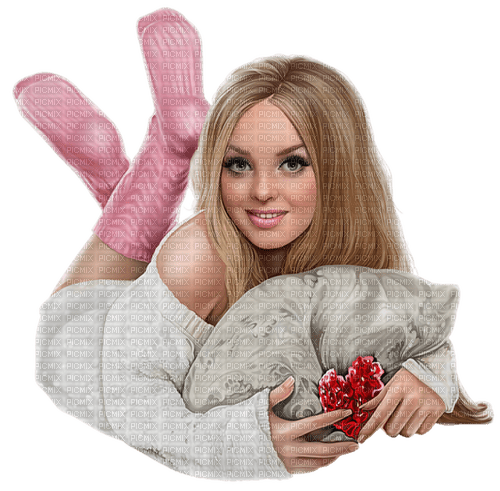 Woman with a pillow - 免费PNG